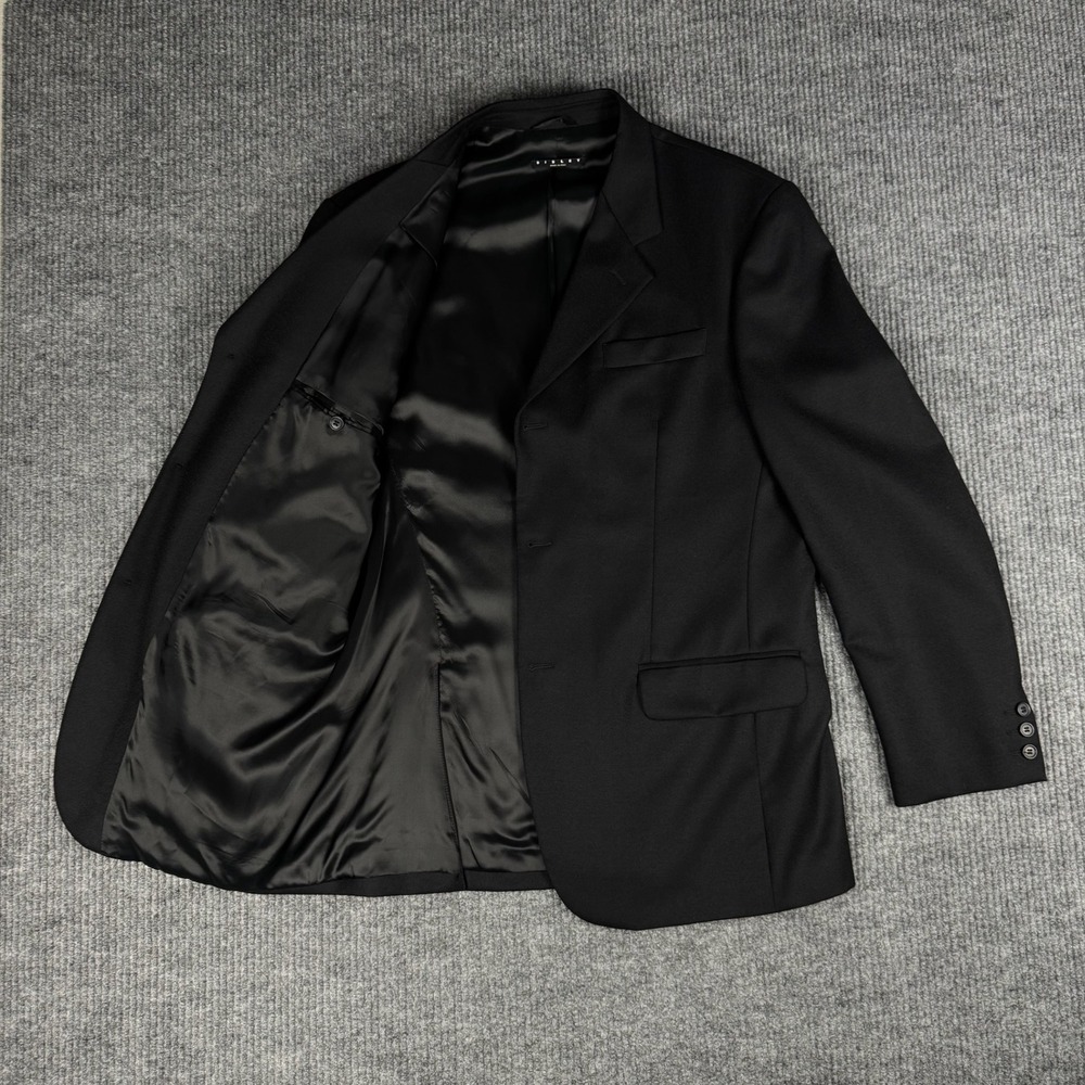 Sisley Sport Coat Blazer Mens 44R Black Wool Made Italy Quiet Luxury Tailored - Picture 1 of 12